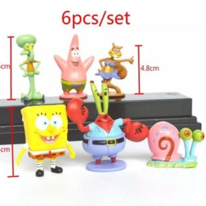 Adorno 6 Personajes De Bob Esponja Para Pecera Y Acuario